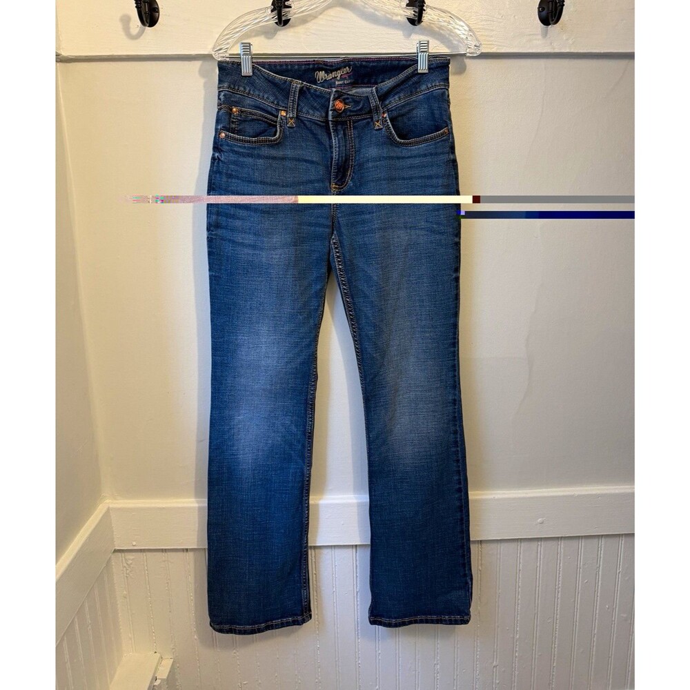 Wrangler Women’s Bootcut Blue Denim Jeans Mid Rise Stretch Medium 7x32